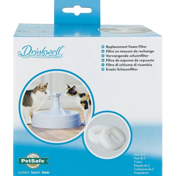PetSafe Filtre En Mousse De Rechange Drinkwell® Fontaines 360 En Plastique Pour Animaux De Compagnie (Pack De 2)