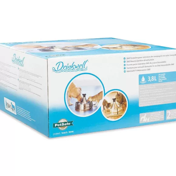 PetSafe Fontaine Pour Animaux De Compagnie En Acier Inoxydable 360 Drinkwell®